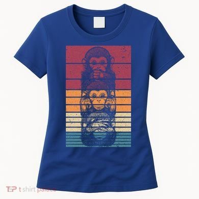 Monkey Zoo Animal Banana Retro Monkey Gift Women's T-Shirt