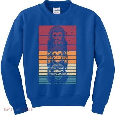 Monkey Zoo Animal Banana Retro Monkey Gift Kids Sweatshirt