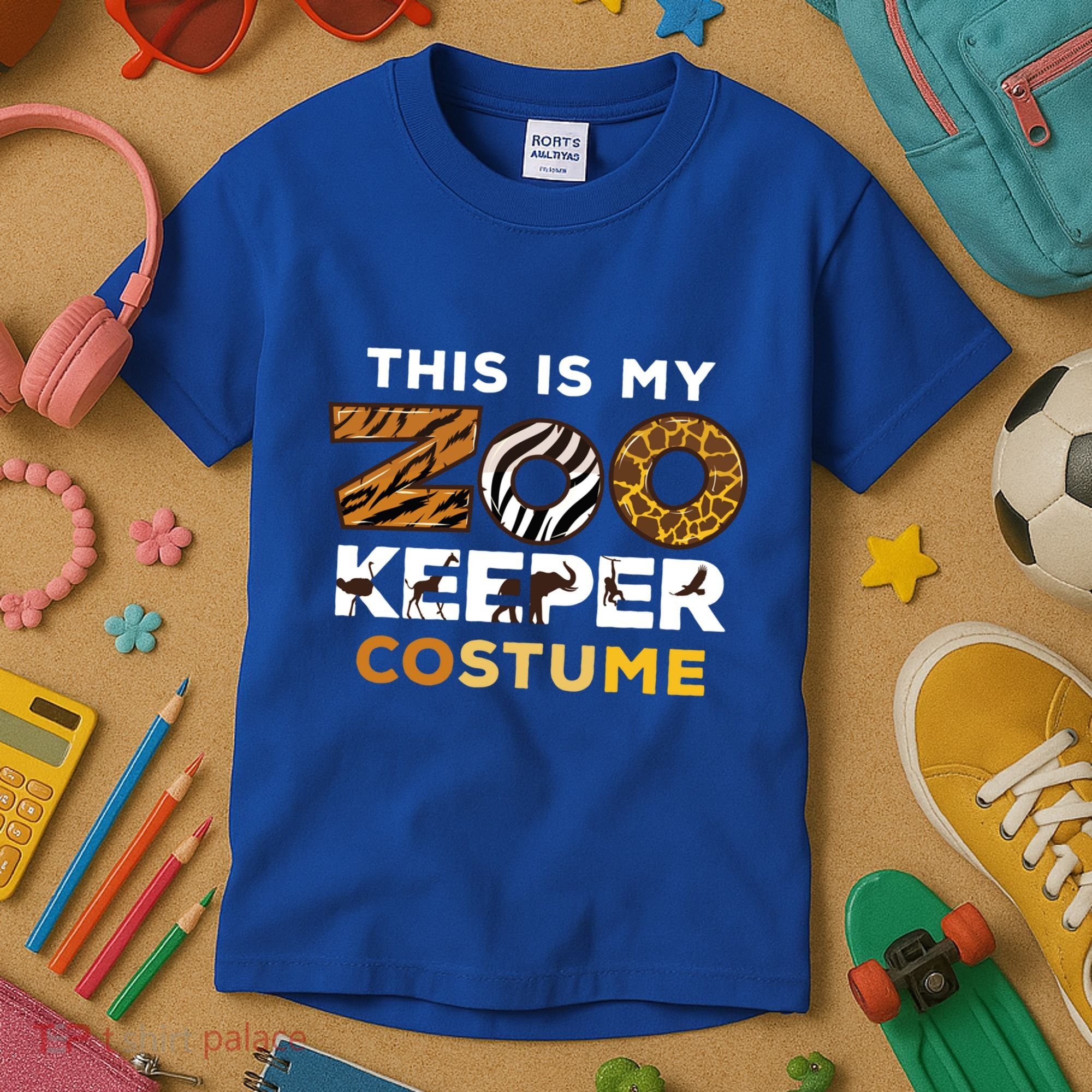 My Zookeeper Costume African Savanna Animal Print Gift Kids T-Shirt