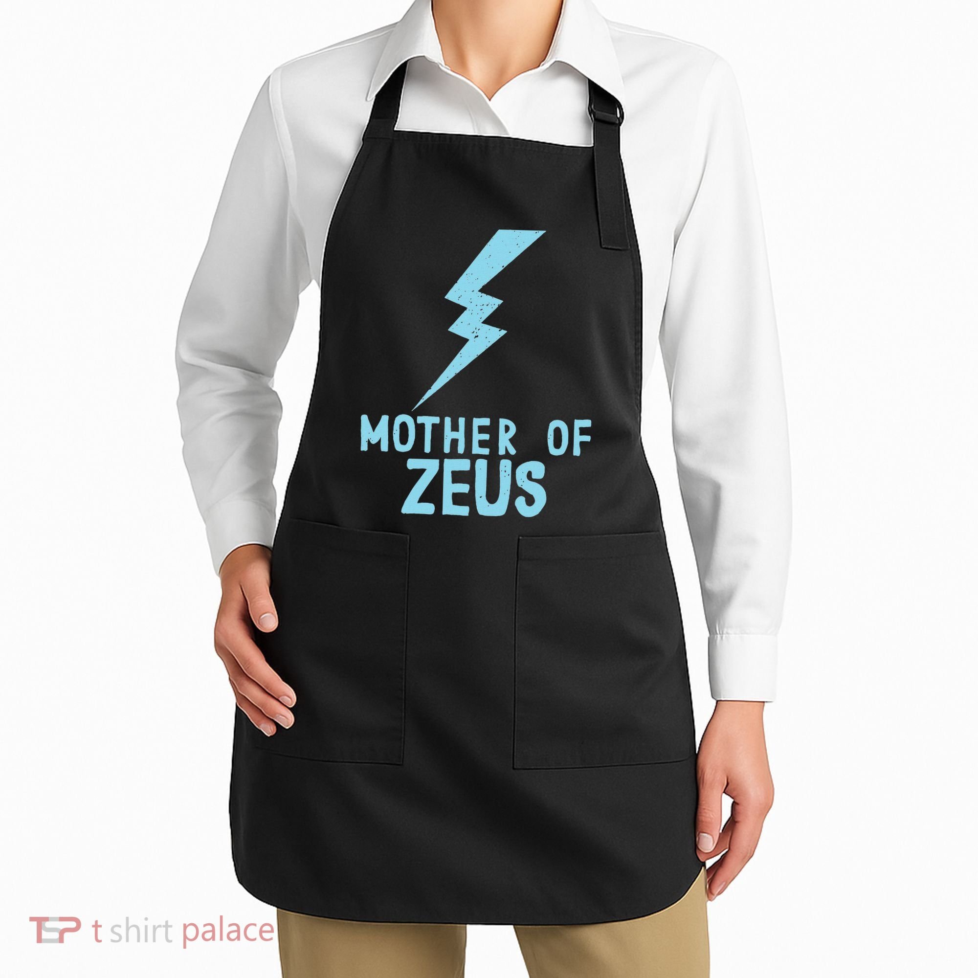 Mom Zeus God Greek Mythology Thunder Bolt Graphic Apron