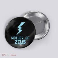 Mom Zeus God Greek Mythology Thunder Bolt Graphic Button thumb 0