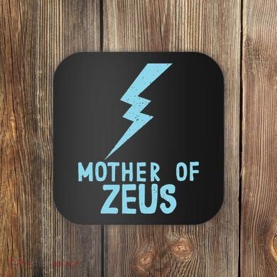 Mom Zeus God Greek Mythology Thunder Bolt Graphic Coaster