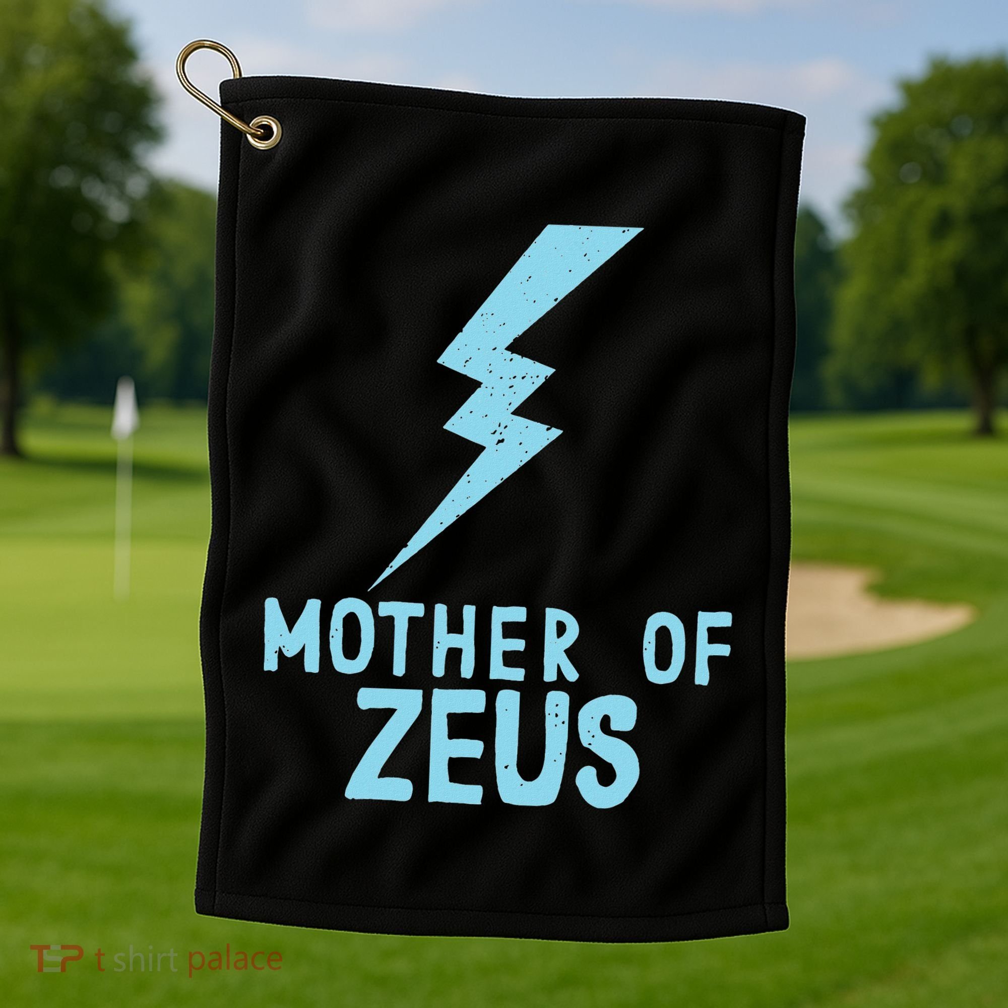 Mom Zeus God Greek Mythology Thunder Bolt Graphic Golf Towel