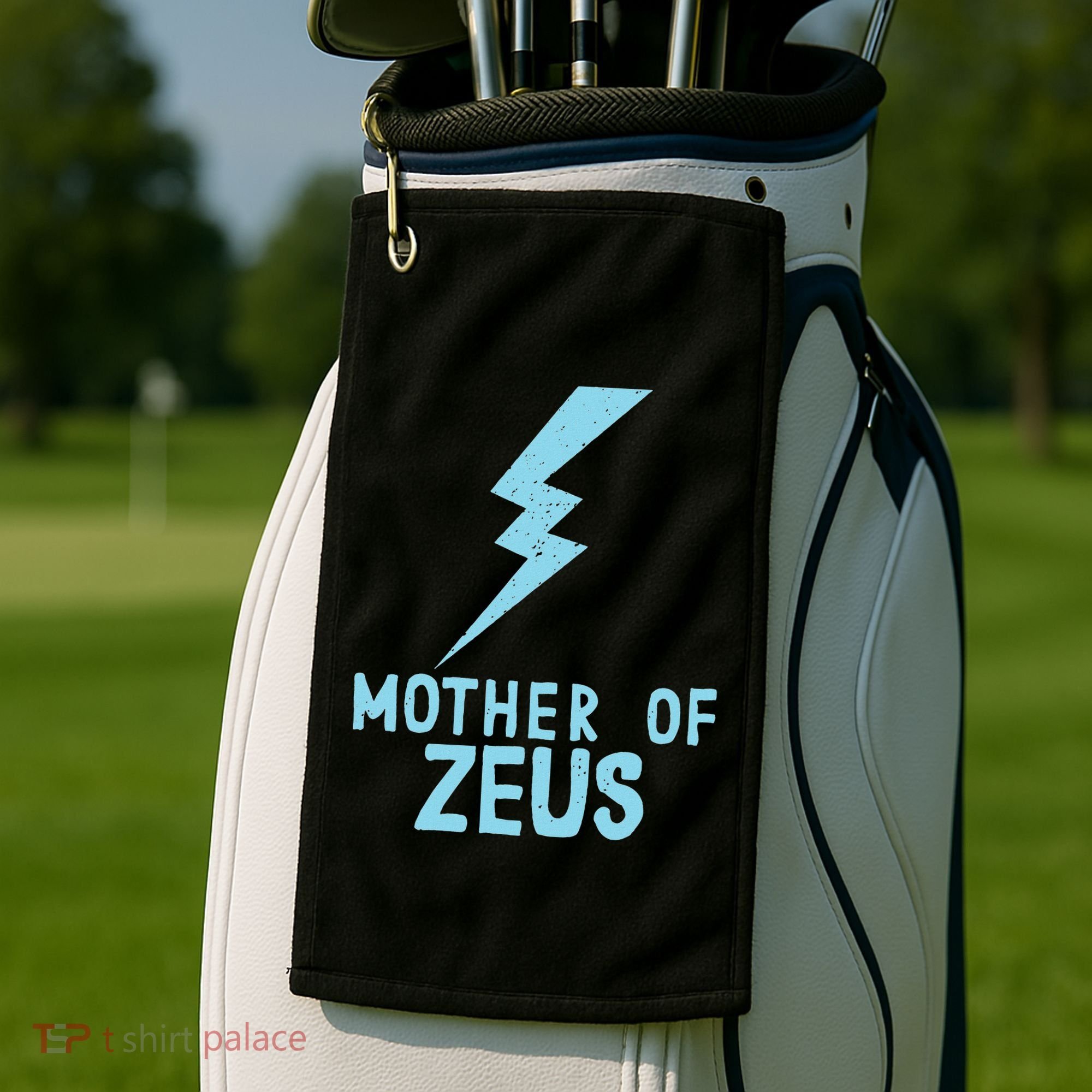Mom Zeus God Greek Mythology Thunder Bolt Graphic Golf Towel