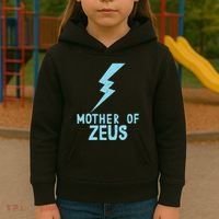Mom Zeus God Greek Mythology Thunder Bolt Graphic Kids Hoodie thumb 3