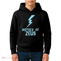 Mom Zeus God Greek Mythology Thunder Bolt Graphic Kids Hoodie thumb 4