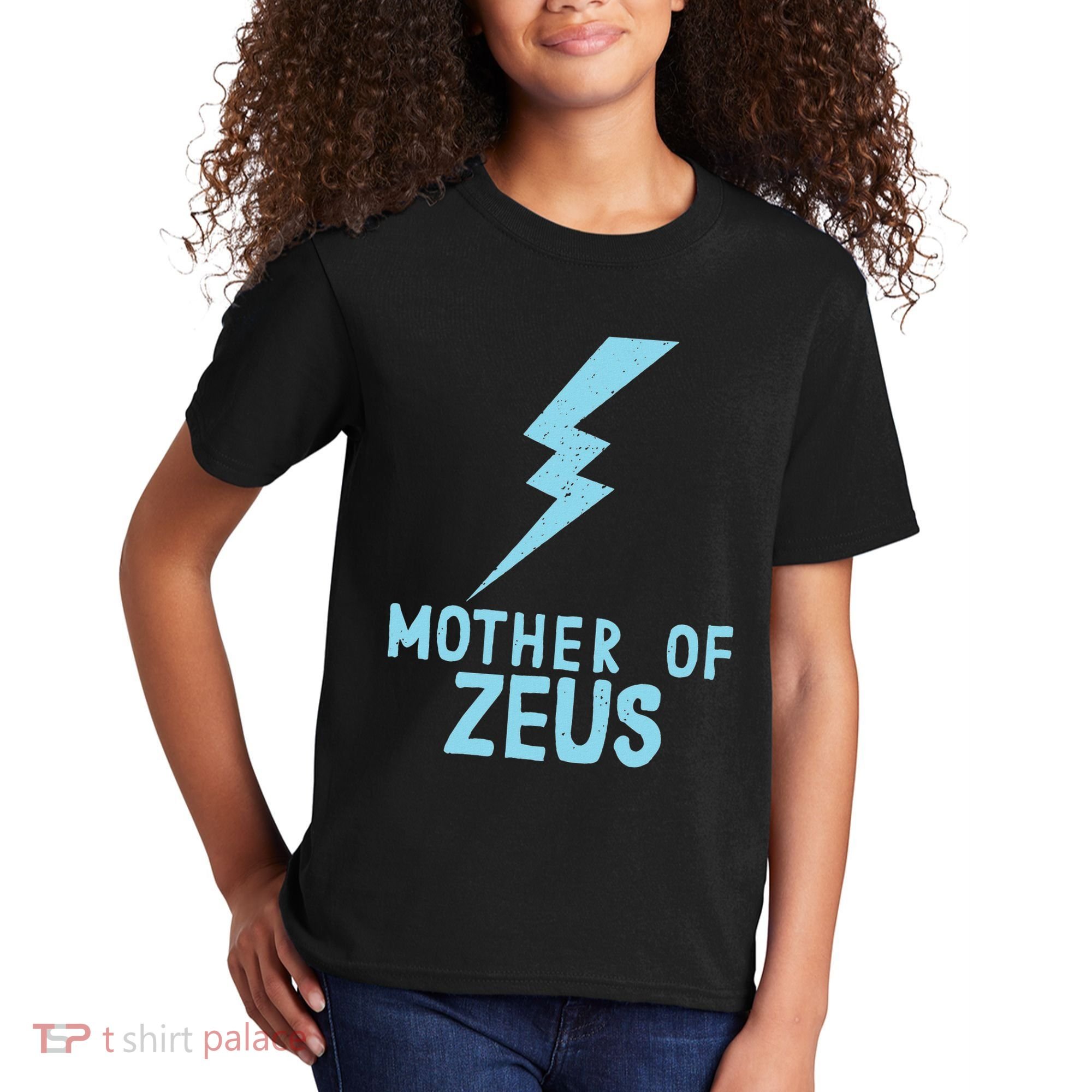 Mom Zeus God Greek Mythology Thunder Bolt Graphic Kids T-Shirt
