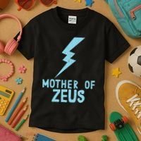 Mom Zeus God Greek Mythology Thunder Bolt Graphic Kids T-Shirt thumb 3