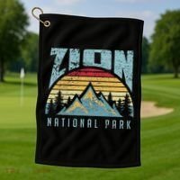 Mt Zion National Park Utah Golf Towel thumb 1