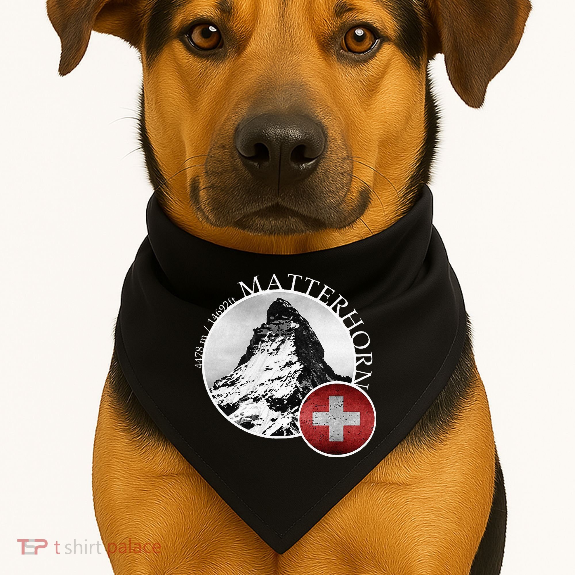 Matterhorn Zermatt Switzerland Alps USA-Made Doggie Bandana