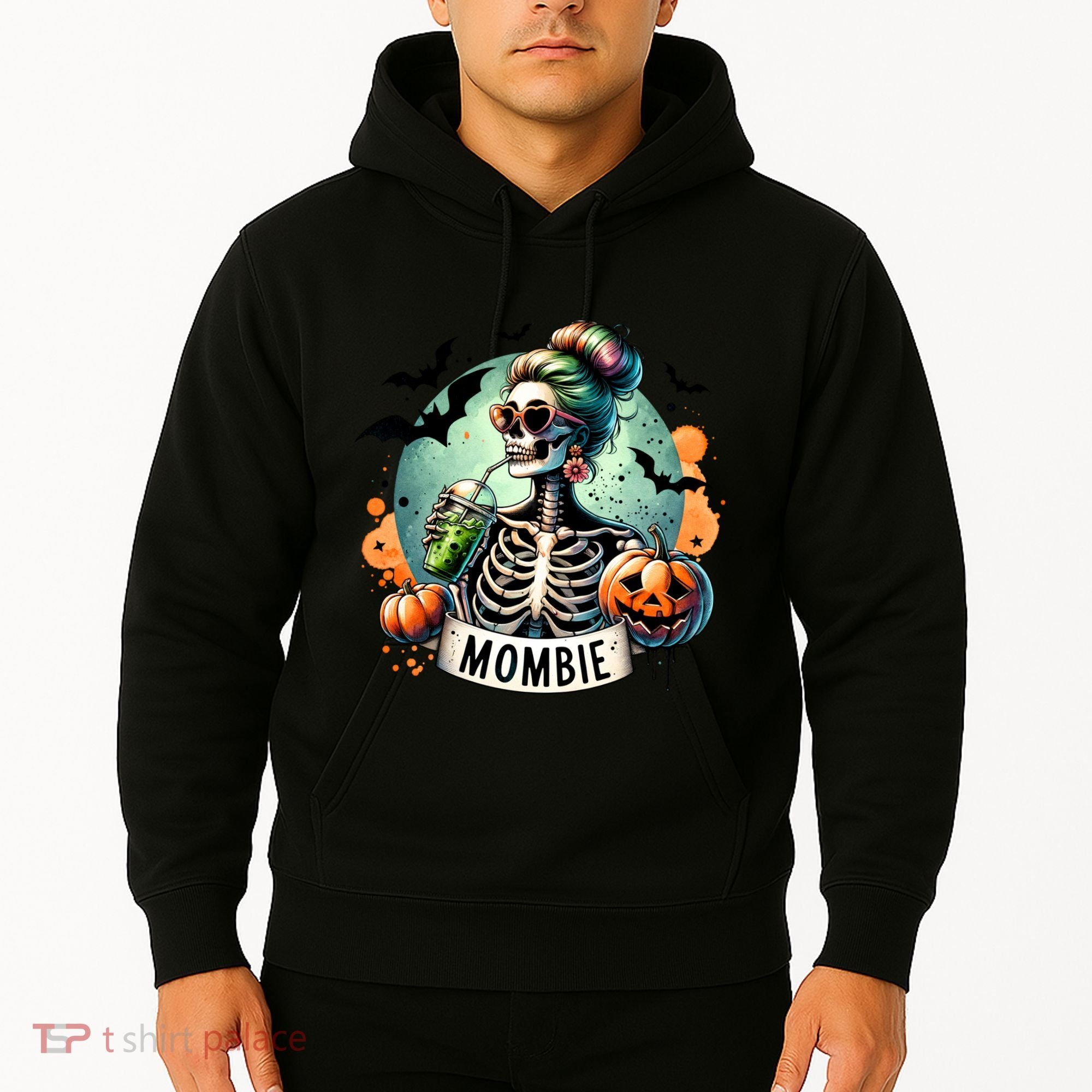 Mombie Zombie Spooky Mama Retro Hoodie