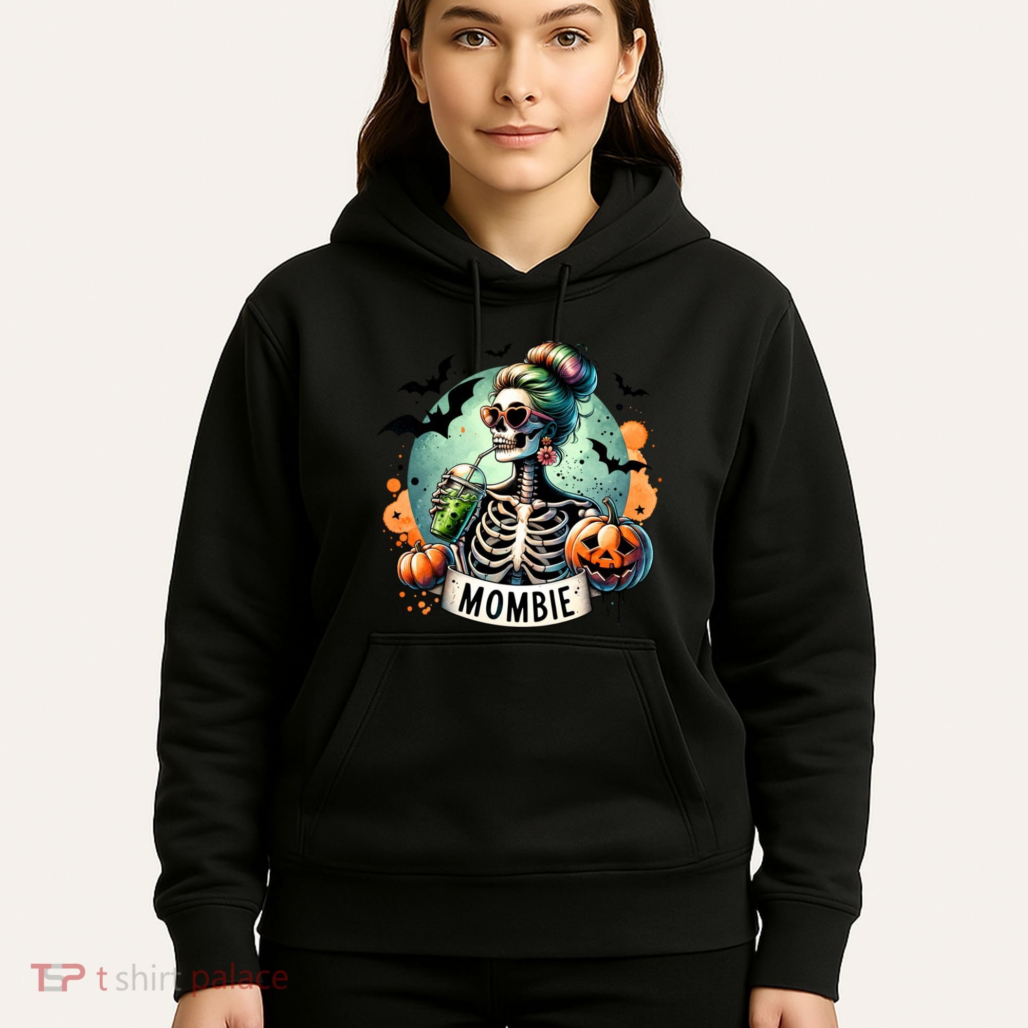 Mombie Zombie Spooky Mama Retro Hoodie