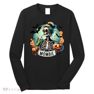 Mombie Zombie Spooky Mama Retro Long Sleeve Shirt