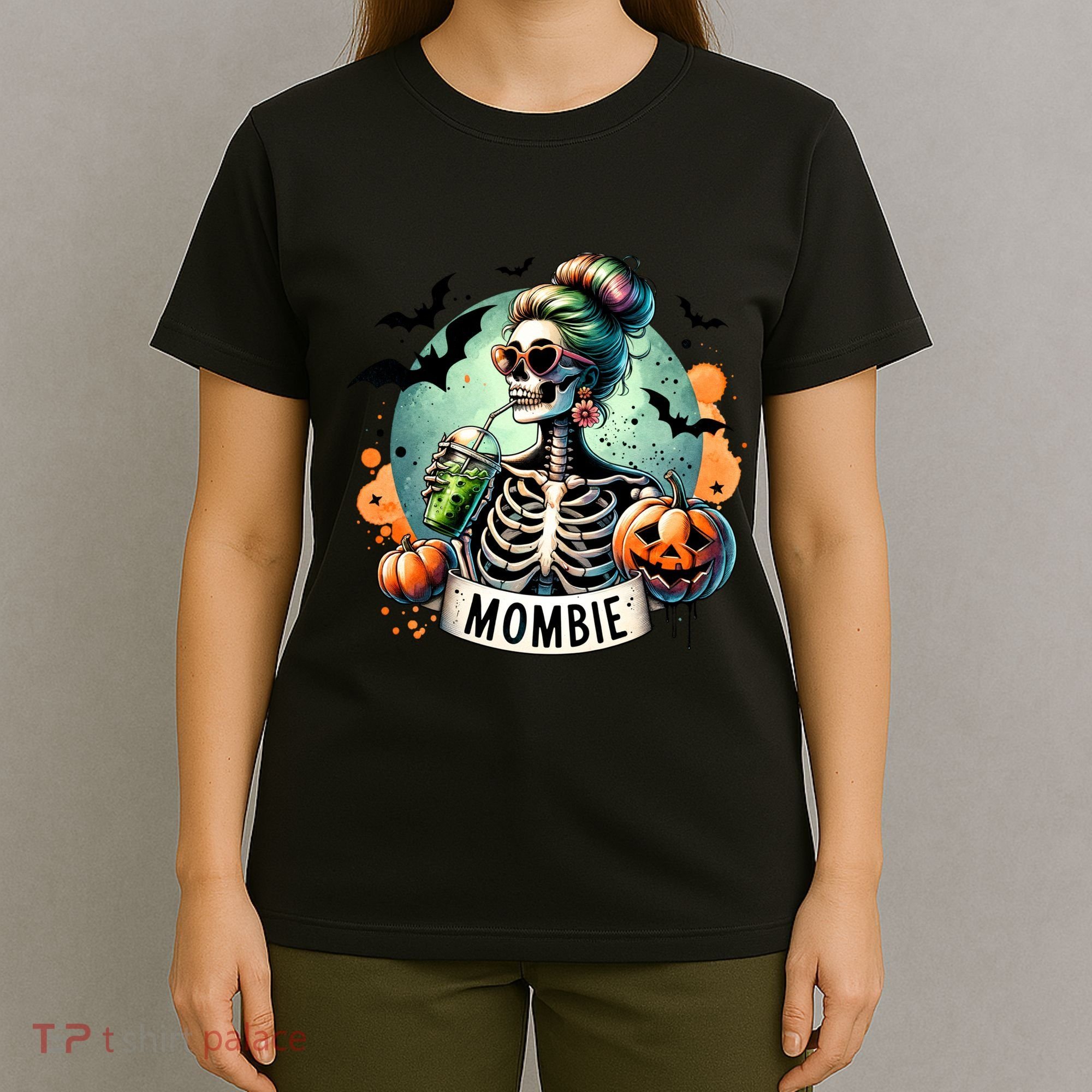 Mombie Zombie Spooky Mama Retro T-Shirt