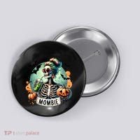 Mombie Zombie Spooky Mama Retro Button thumb 0