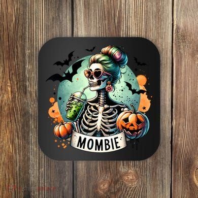 Mombie Zombie Spooky Mama Retro Coaster