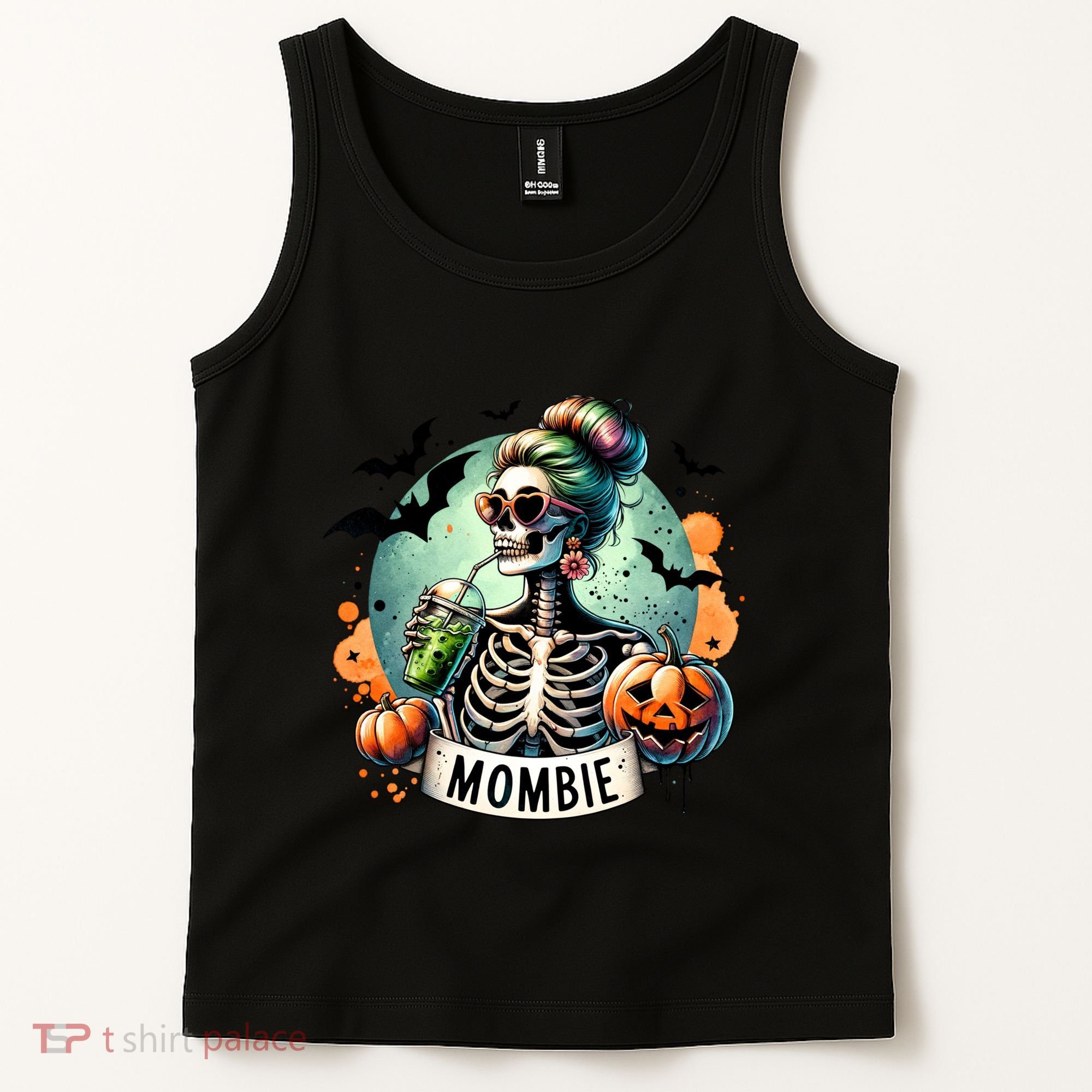 Mombie Zombie Spooky Mama Retro Tank Top