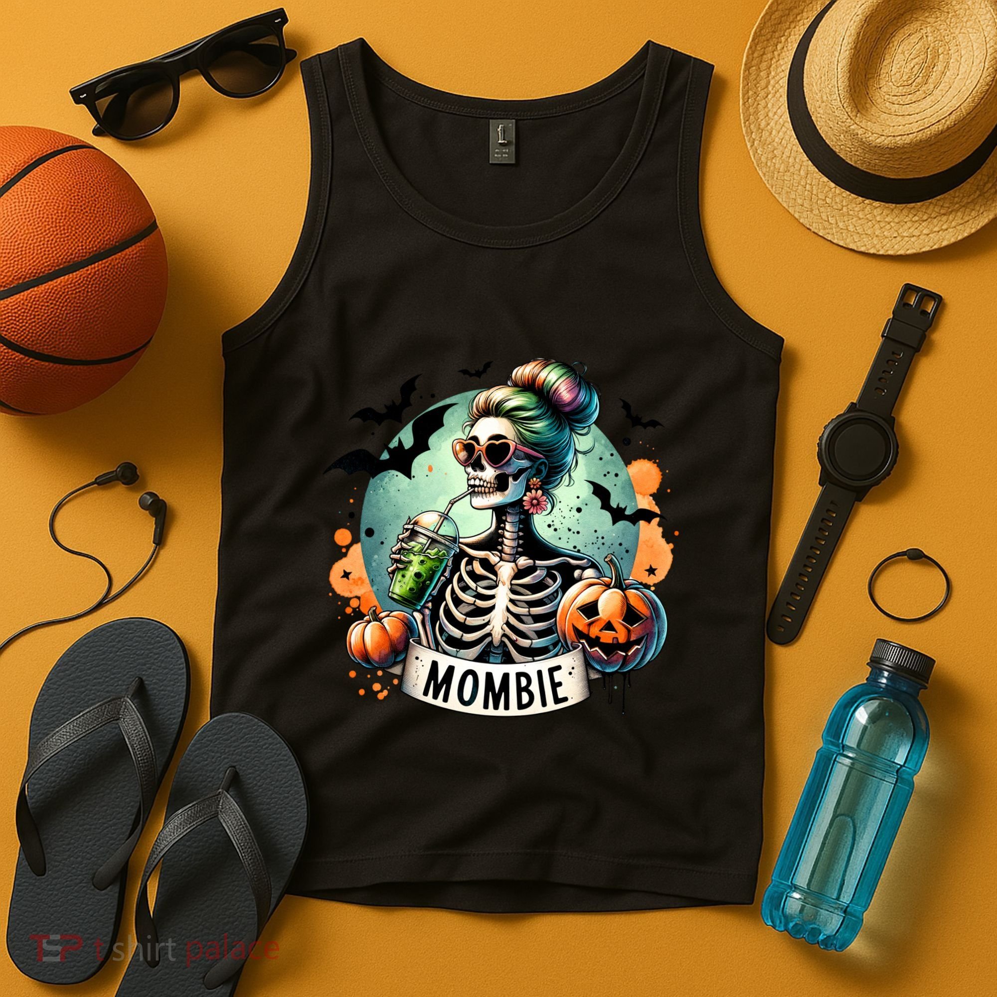 Mombie Zombie Spooky Mama Retro Tank Top