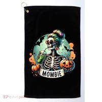 Mombie Zombie Spooky Mama Retro Golf Towel thumb 0