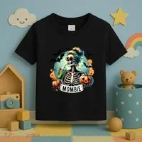 Mombie Zombie Spooky Mama Retro Toddler T-Shirt thumb 3