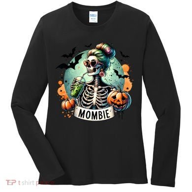 Mombie Zombie Spooky Mama Retro Women's Long Sleeve Shirt