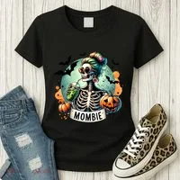 Mombie Zombie Spooky Mama Retro Women's T-Shirt thumb 3