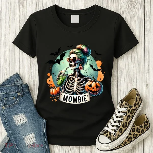 Mombie Zombie Spooky Mama Retro Women's T-Shirt
