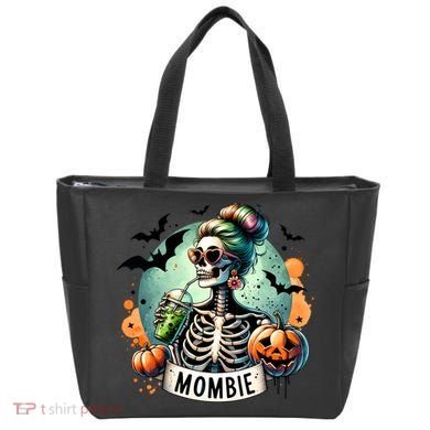 Mombie Zombie Spooky Mama Retro Tote Bag