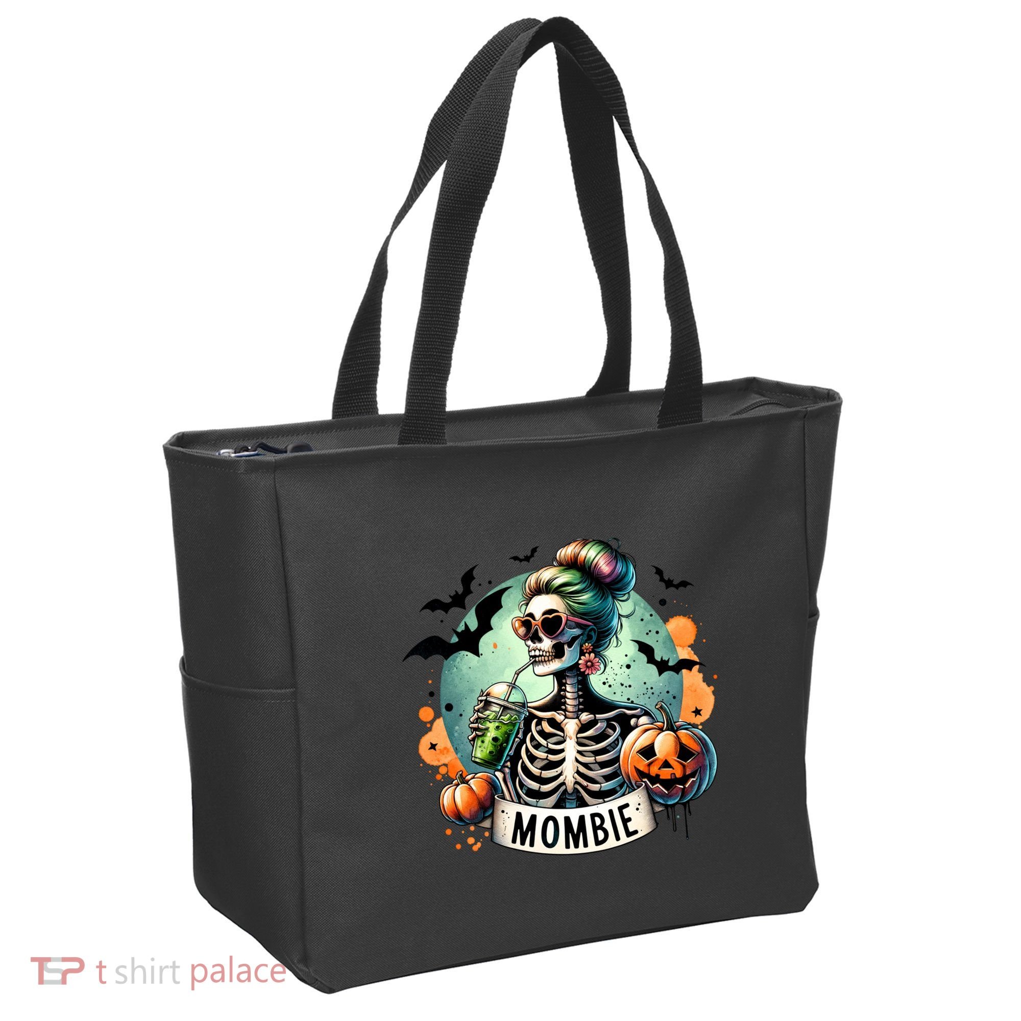 Mombie Zombie Spooky Mama Retro Tote Bag