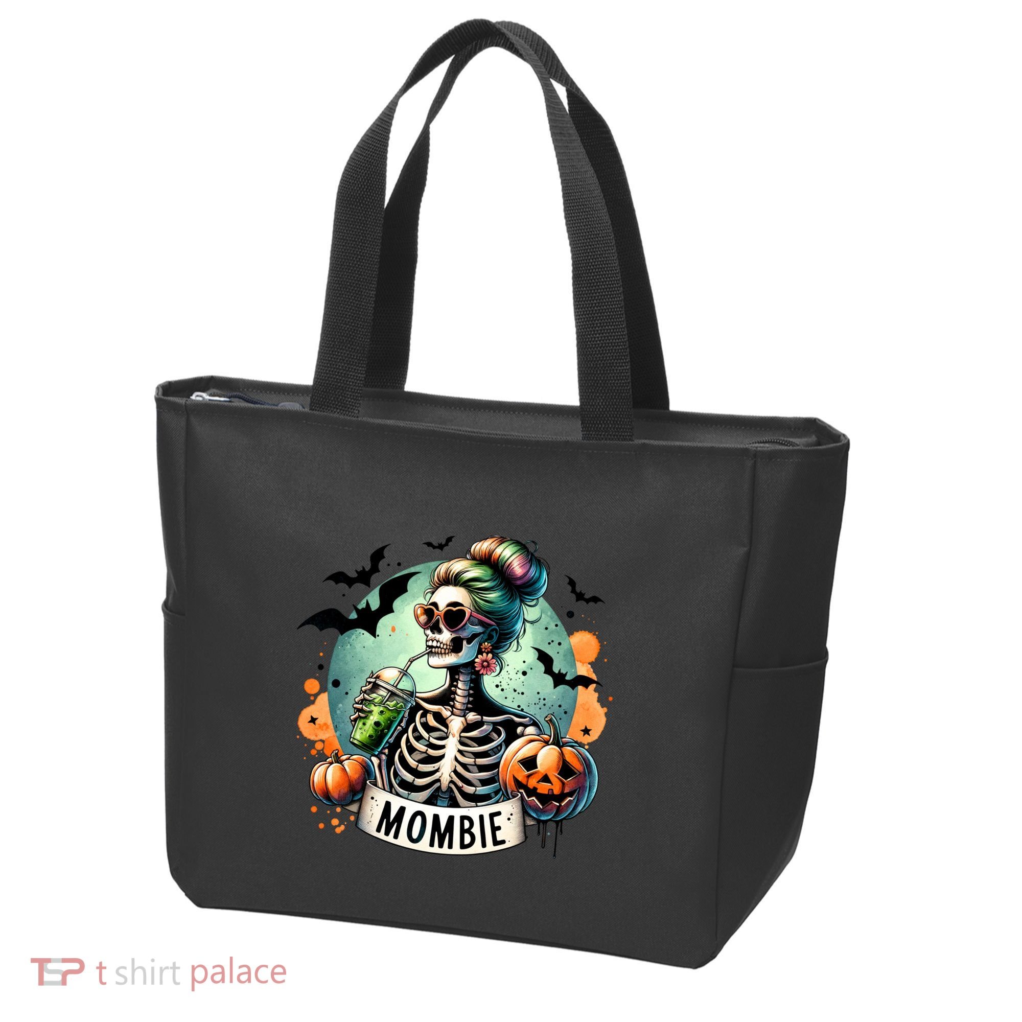 Mombie Zombie Spooky Mama Retro Tote Bag