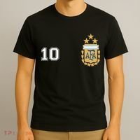 Number 10 Argentina Soccer Jersey Argentinian Football 3 Star Logo T-Shirt thumb 3