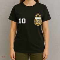 Number 10 Argentina Soccer Jersey Argentinian Football 3 Star Logo T-Shirt thumb 4