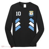 Number 10 Argentina Soccer Jersey Argentinian Football Long Sleeve Shirt thumb 0