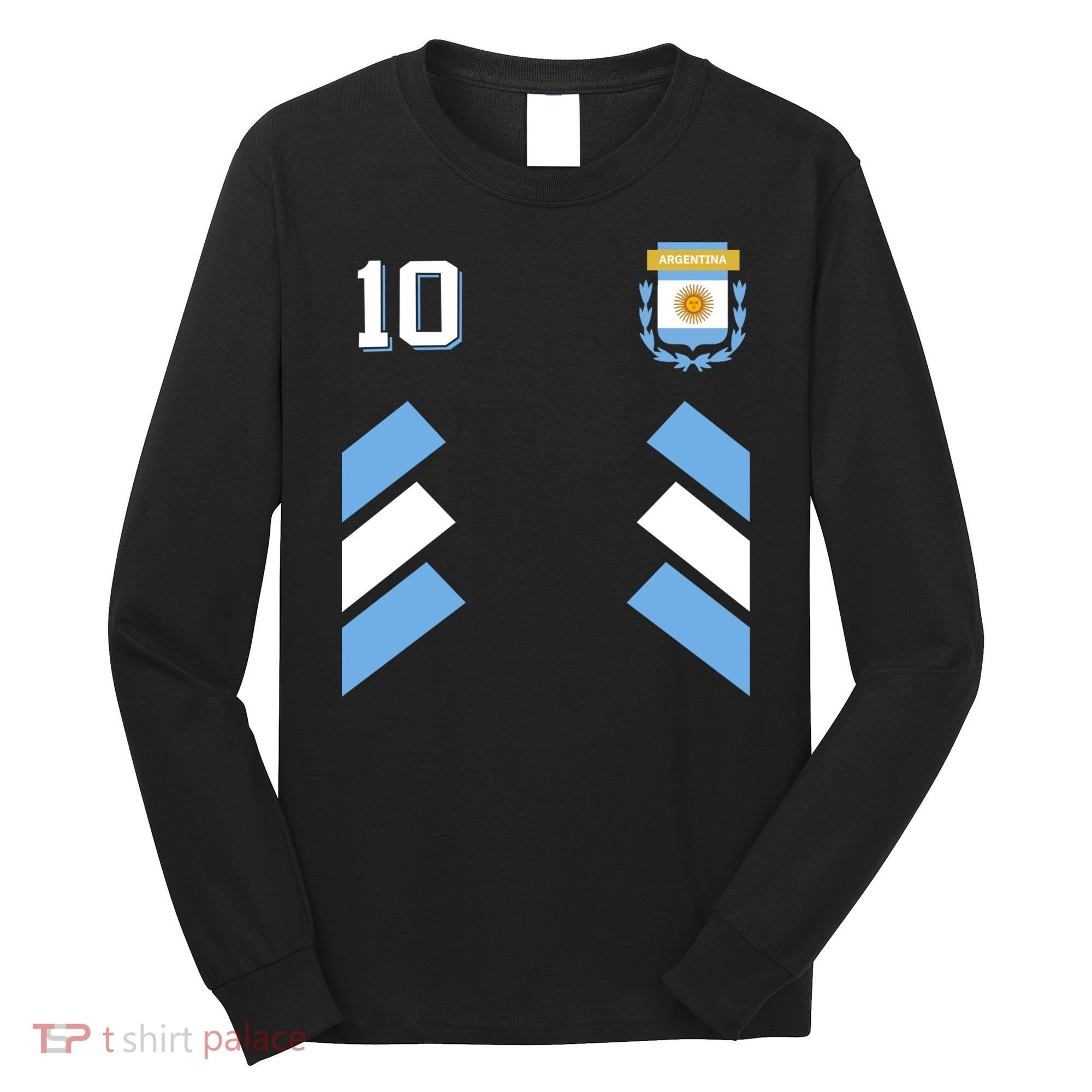 Number 10 Argentina Soccer Jersey Argentinian Football Long Sleeve Shirt