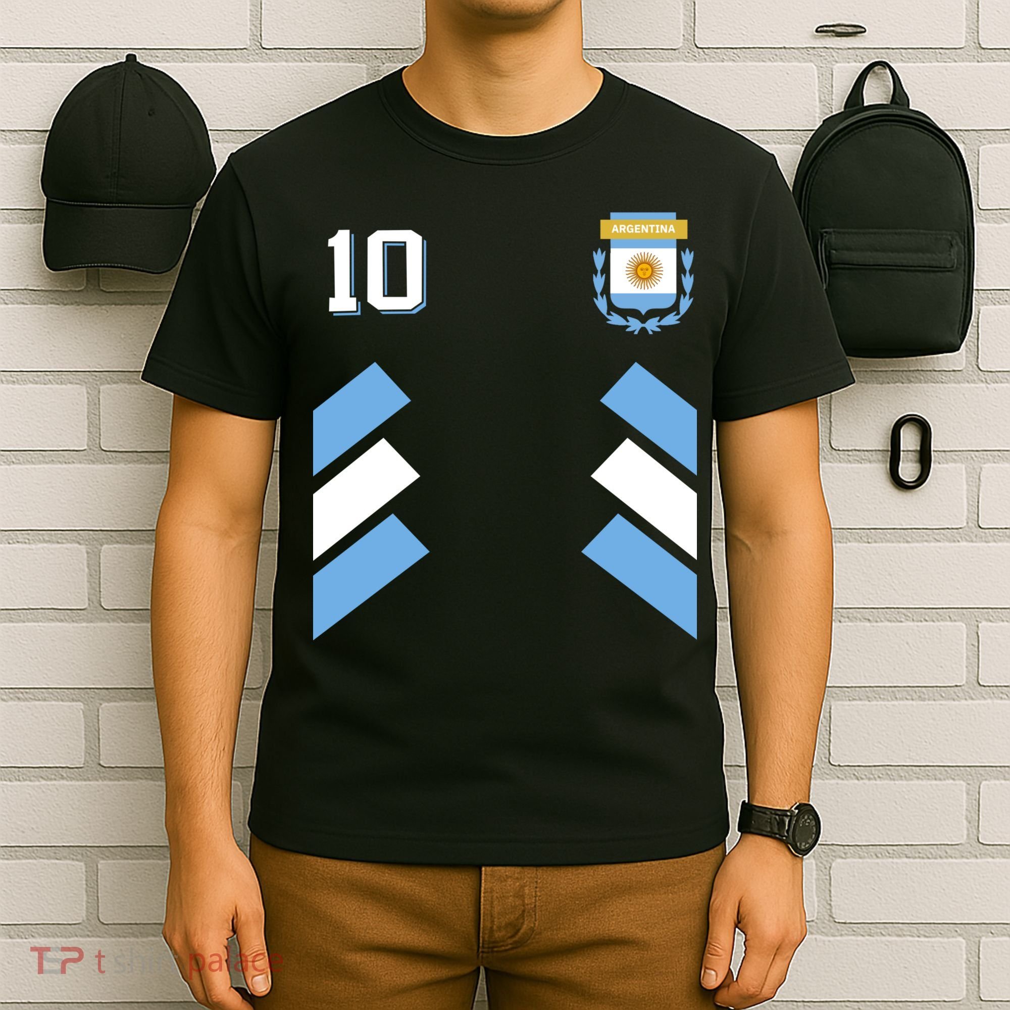 Number 10 Argentina Soccer Jersey Argentinian Football T-Shirt