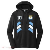 Number 10 Argentina Soccer Jersey Argentinian Football Performance Fleece Hoodie thumb 0
