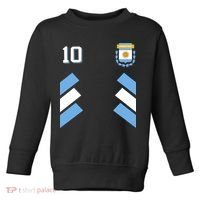 Number 10 Argentina Soccer Jersey Argentinian Football Toddler Sweatshirt thumb 0