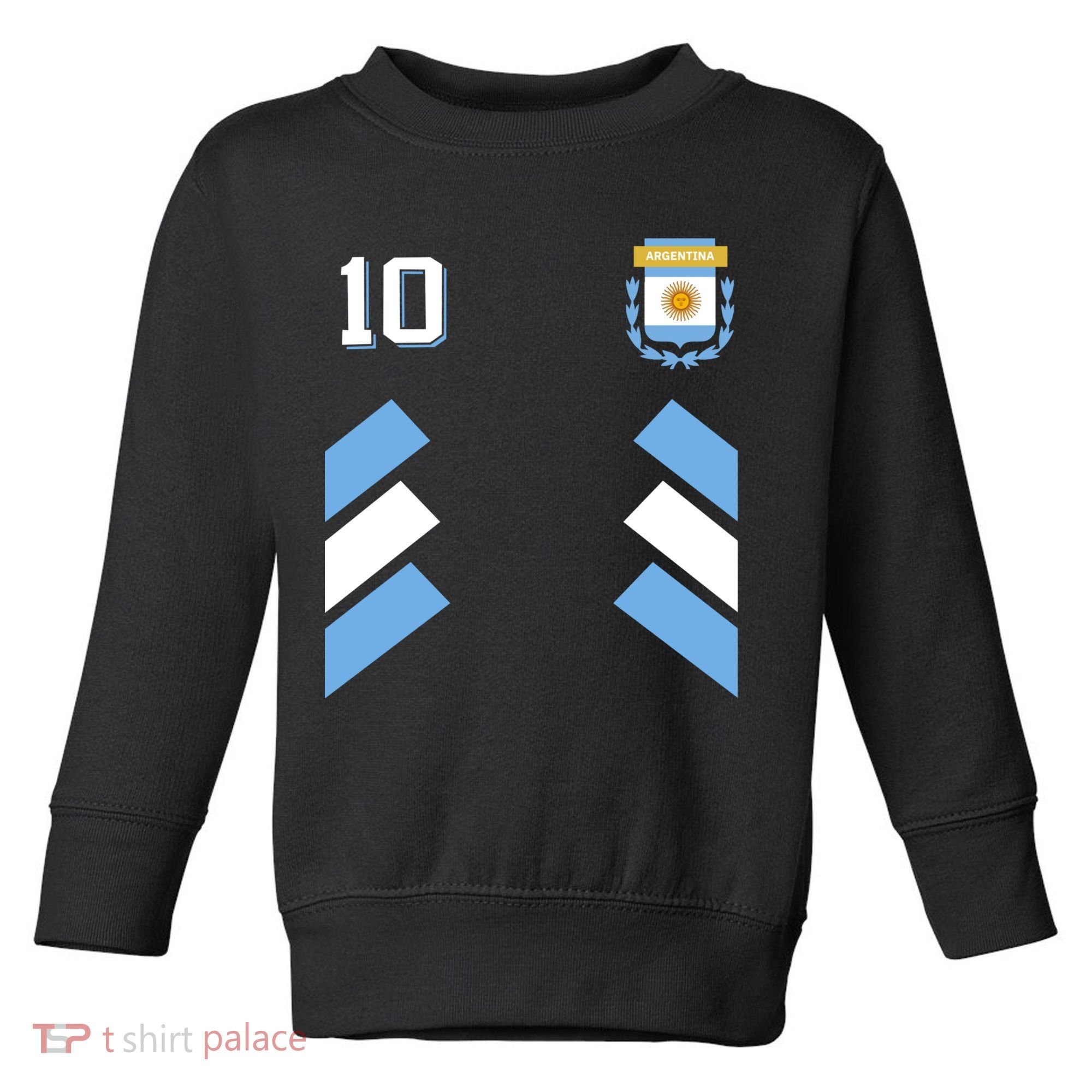 Number 10 Argentina Soccer Jersey Argentinian Football Toddler Sweatshirt