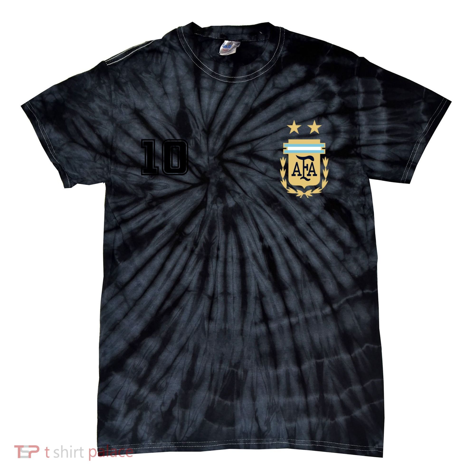 Number 10 Argentina Soccer Jersey Argentinian Football Tie-Dye T-Shirt