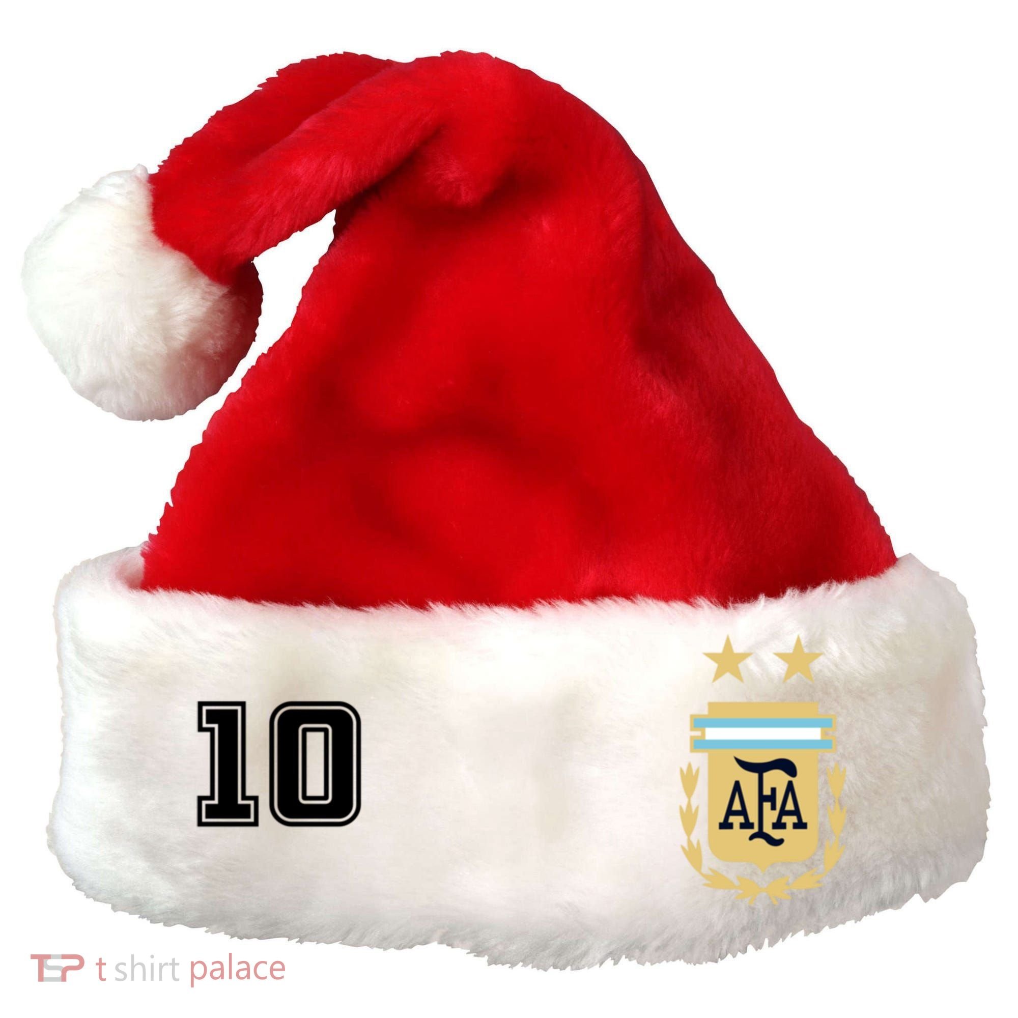 Number 10 Argentina Soccer Jersey Argentinian Football Santa Hat