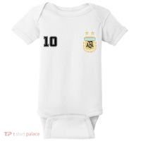 Number 10 Argentina Soccer Jersey Argentinian Football Baby Bodysuit thumb 0