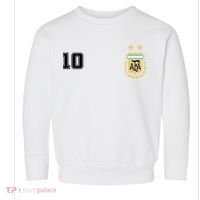 Number 10 Argentina Soccer Jersey Argentinian Football Toddler Sweatshirt thumb 0