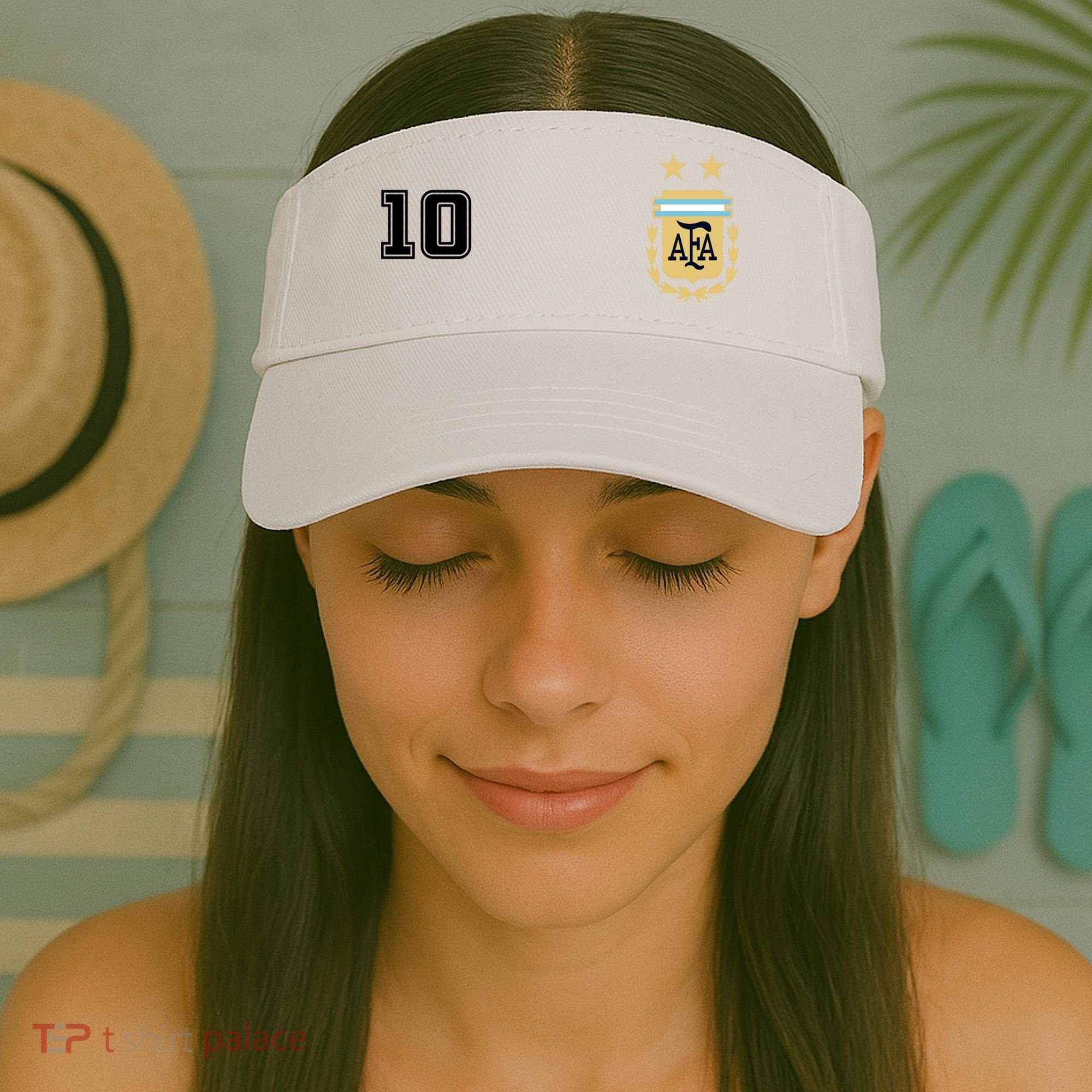 Number 10 Argentina Soccer Jersey Argentinian Football Visor