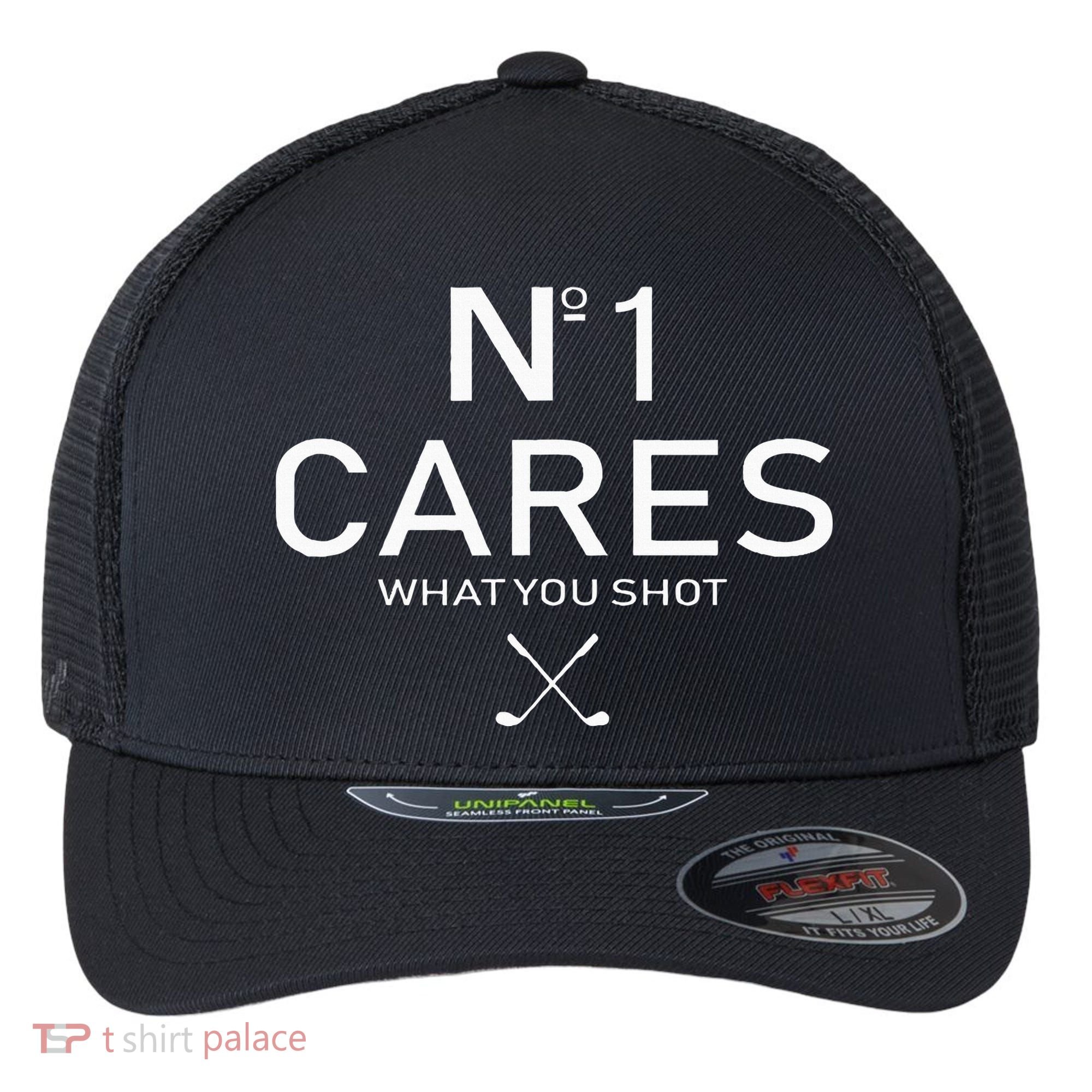 No 1 Cares What You Shot Flexfit Unipanel Trucker Cap