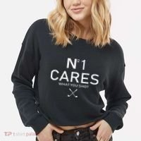 No 1 Cares What You Shot Cropped Pullover Crew thumb 2