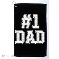 Number 1 Dad Number One Dad Fathers Day Outfit For Daddy Gift Golf Towel thumb 0