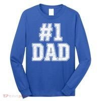 Number 1 Dad Number One Dad Fathers Day Outfit For Daddy Gift Long Sleeve Shirt thumb 0