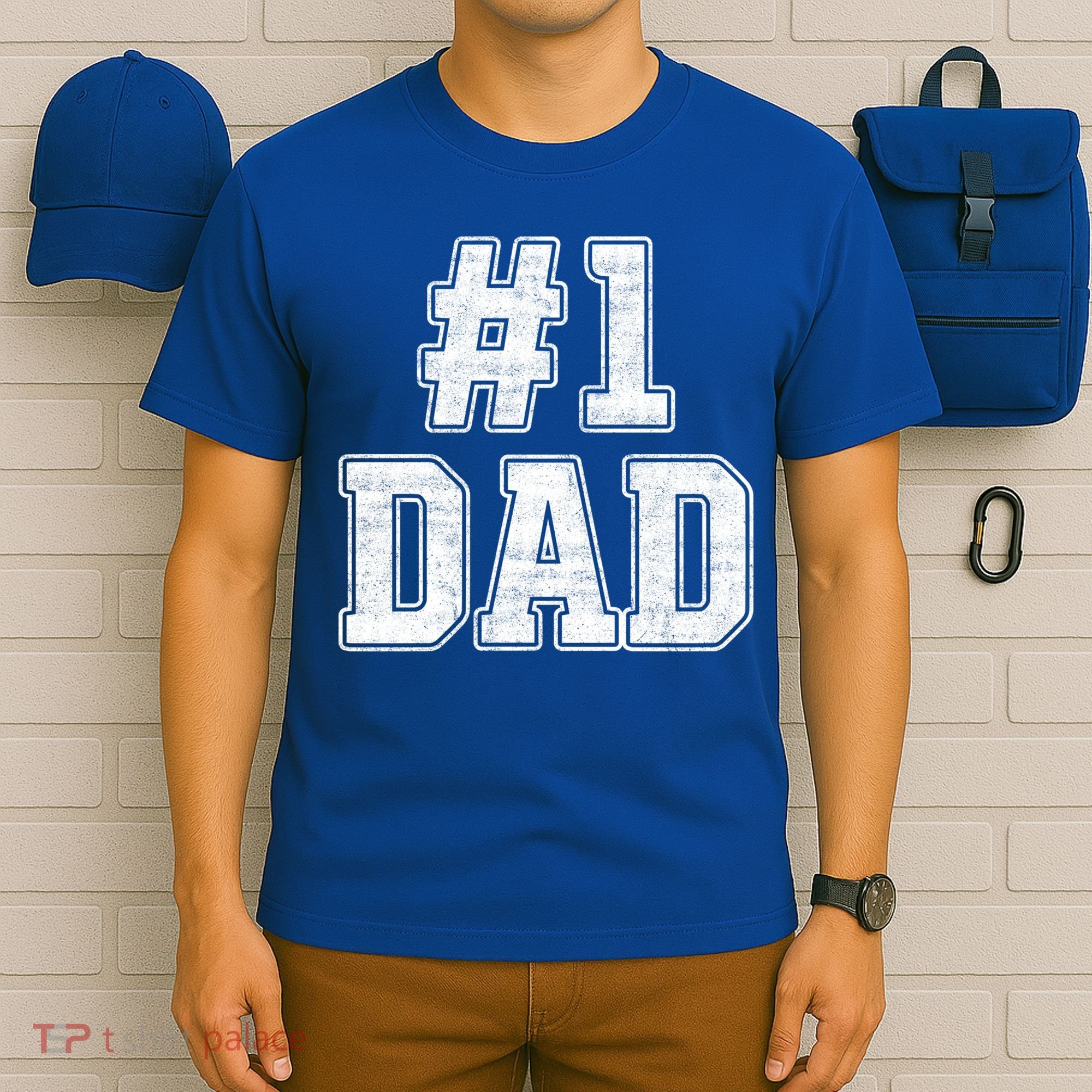 Number 1 Dad Number One Dad Fathers Day Outfit For Daddy Gift T-Shirt