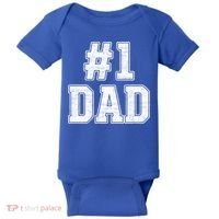 Number 1 Dad Number One Dad Fathers Day Outfit For Daddy Gift Baby Bodysuit thumb 0