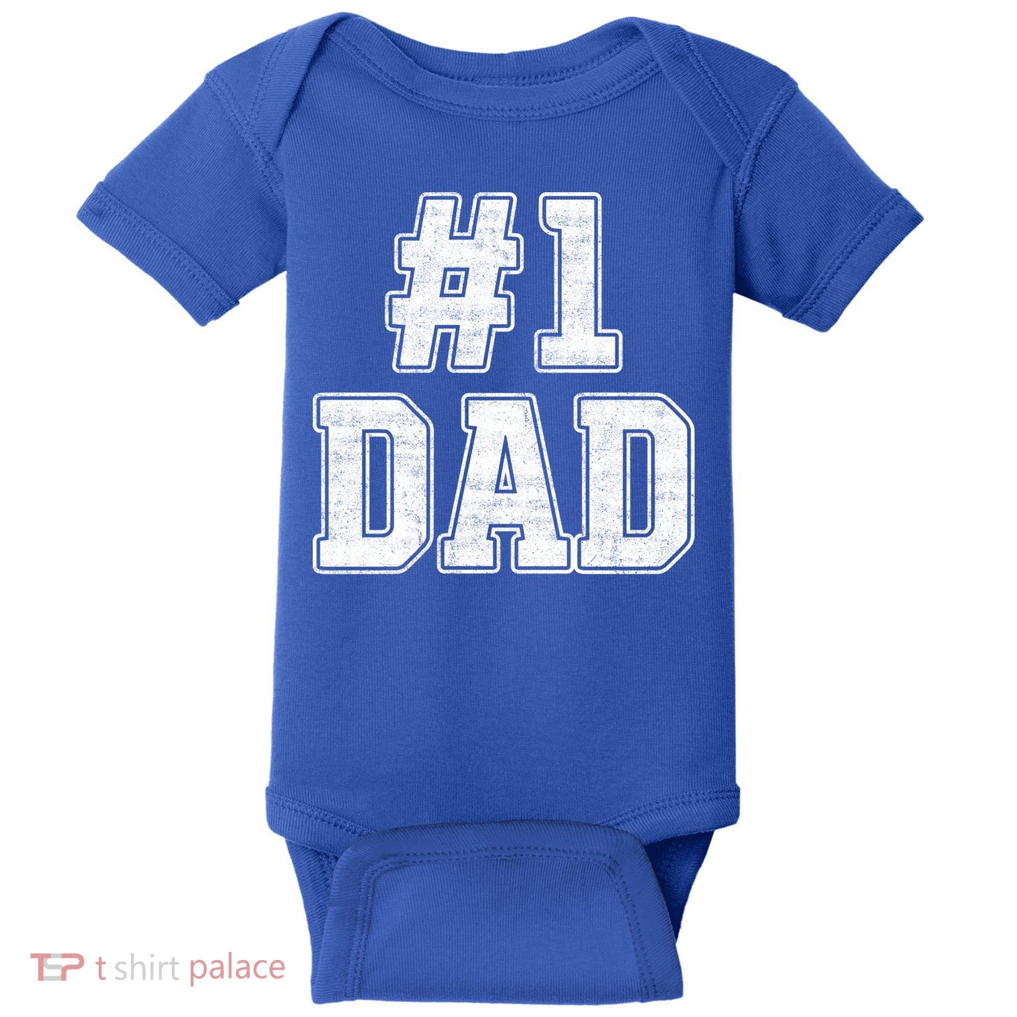 Number 1 Dad Number One Dad Fathers Day Outfit For Daddy Gift Baby Bodysuit